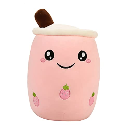 Alasum Milchtee Puppe Babyspielzeug Milchteekissen Bubble Tea Kissen Baumwollspielzeug Plüschtier Sensorisches Kissen Beruhigen Daunen Baumwolle Rosa von Alasum