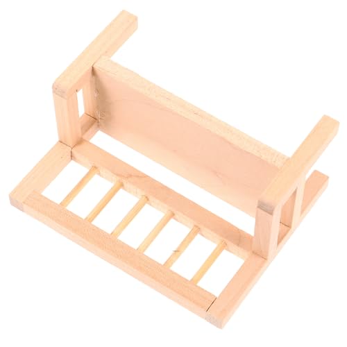 Alasum Mini Holzbank Für Miniaturhäuser Dekorativer öbelzubehör Für Puppenhäuser Miniatur öbelstück Aus Für Kreative Gestaltung Lange Rückenlehne von Alasum