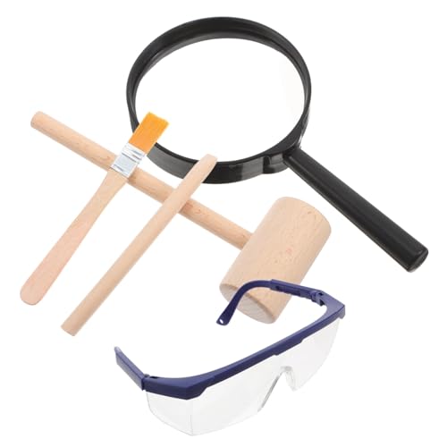 Alasum Mini Holzhammer und Meißel Set Fossilien Ausgrabung Werkzeugkoffer mit Lupe und Bürste Pädagogisches Archäologie für Dinosaurier Grabung Stem Lernspielzeug für Jungen und Mädchen Alasum Mini Holzhammer und Meißel Set Fossilien Ausgrabung Werkzeugkoffer mit Lupe und Bürste Pädagogisches Archäologie für Dinosaurier Grabung Stem Lernspielzeug für Jungen und Mädchen von Alasum