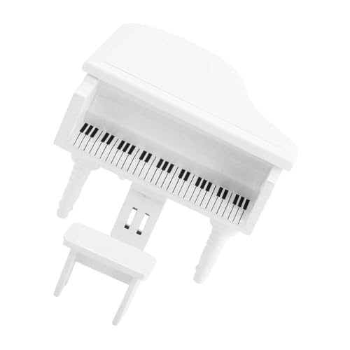 Alasum Mini-Piano-Modell Heimwerken Outdoor- Mini Möbel Klavier mini puppenstubenmöbel Dollhouse Furniture Werkzeug Dekoration Mini-Klavier aus Holz Miniatur-Outdoor-Tools Weiß von Alasum