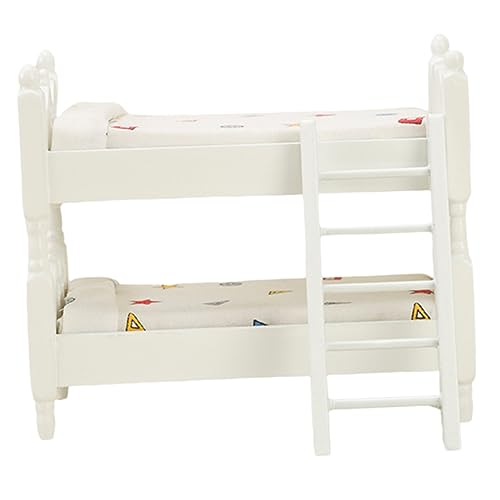 Alasum Mini Puppenhaus Doppelstockbett Modell Stabile Miniatur Schlafzimmermöbel Langlebiges Puppenbett Zubehör für Puppenhaus Dekoration Puppenzimmer Layout Handgefertigt und von Alasum