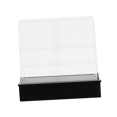 Alasum Mini-snackschrank 1: 12 Zubehör Puppenhaus-ladendekoration Mini-hausszenenmodell Mini- -miniaturständer Vitrine Essenszubehör Mini-kuchenschrankmodell Black Acryl von Alasum