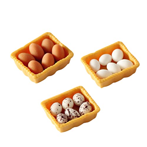 Alasum 3 Stücke Miniatur Puppe Küche Modell Simulierte Eier Hause Dekorative Prop Alasum 3 Stücke Miniatur Puppe Küche Modell Simulierte Eier Hause Dekorative Prop von Alasum