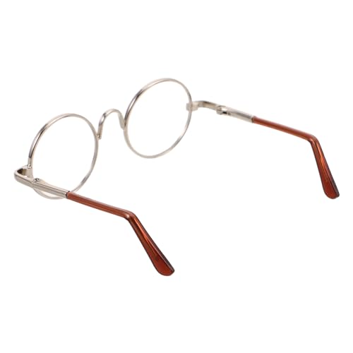 Alasum Miniatur Puppenbrille Silberrundrahmen DIY Bastelzubehör für Puppenkleidung und Puppenhaus Dekoration Vielseitige zum Verkleiden und Stylen von Puppen von Alasum
