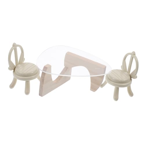 Alasum Set Mit 1 Mini-Tisch Und 2 Mini-stühlen Miniatur-Spielzeug Für Puppenhaus Acryl-mini-möbel- von Alasum