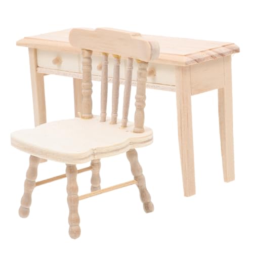Alasum Deko-Stuhl Holzstühle Miniatur Tisch Und Stuhl Set Aus Für Puppenhaus Klassische Deko Für Mini Buchregal Und Schreibtisch Ideales Zubehör Für Wichtel Und Weihnachtsdekoration von Alasum