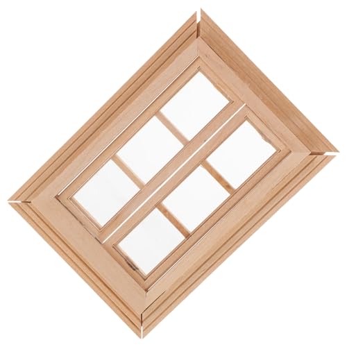 Alasum Minifenster Miniatur Bausatz Puppe für kinderspielzeug детские игрушки Toys Dollhouse zubehör winzige Fensterdekoration Mini-leeres Fenster hölzern von Alasum