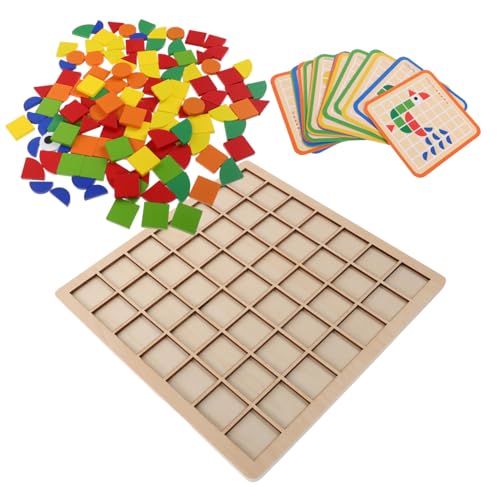 Alasum Montessori Holzpuzzle Teiliges aus Natürlichen Holz Musterblöcken Geometrische Formen Fördert Formenerkennung und Hand Auge Koordination Montessori Lernspielzeug für Kindergarten von Alasum