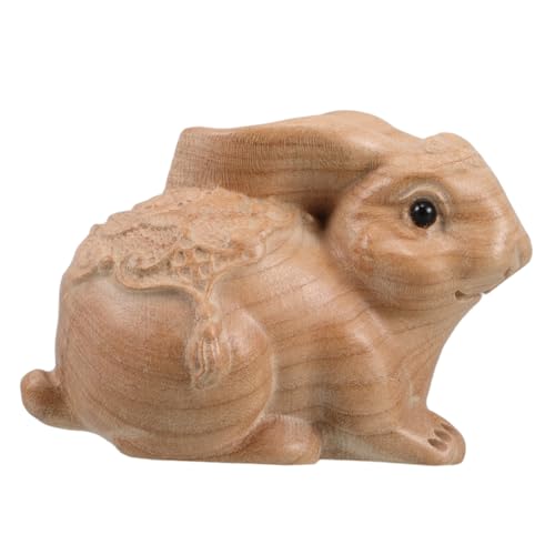 Alasum Gartenstatue Handgefertigt Holzschnitzerei Hasenfigur Mini-Ornament Für Ostern Heimdekoration Sammlerstück Alasum Gartenstatue Handgefertigt Holzschnitzerei Hasenfigur Mini-Ornament Für Ostern Heimdekoration Sammlerstück von Alasum