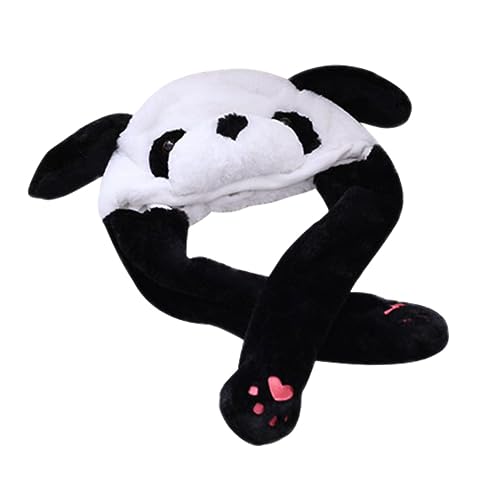 Alasum Pandamütze Mit Beweglichen Ohren Aus Plüsch Für Kinder Mit Aufstellbaren Ohren Foto-requisiten Mütze Unisex Für Jungen Und Mädchen von Alasum