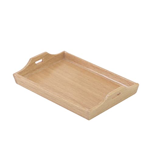 Alasum Puppenhaus Mini-tablett-Ornament Miniatur-tablett-Modell Beige von Alasum