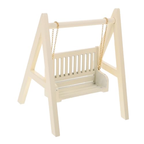 Alasum Puppenstubenmöbel Kinderspielzeug Puppenhaus Zubehör Miniatur Swing Aus Hochwertigem Ivorweißes Schaukeln Für Puppen Perfekt Als Fotorequisite Und Für Kreatives Doll House Öbel von Alasum