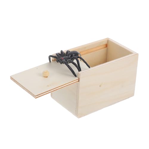 Alasum Realistische Spinnen Streichbox Holzbox mit Lebensechter Spinne Überraschungseffekt für Halloween April Fools Party Scherzartikel und Dekoration von Alasum