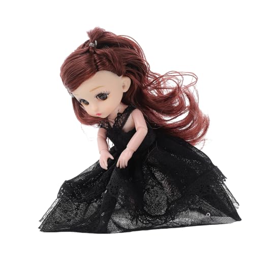 Alasum Simulationspuppe Modepuppe Prinzessinnenpuppe Für Kleine Emulationspuppe Mädchen Puppe Heimpuppenspielzeug Kleines Puppenspielzeug Kleine Puppe Vinyl Black von Alasum