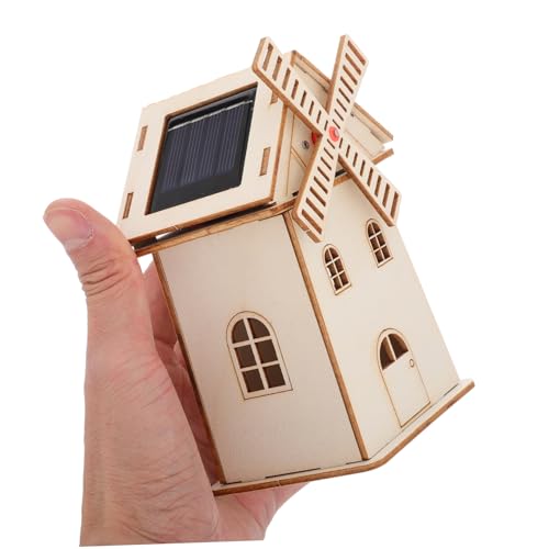 Alasum Unvollendetes Solar Holz Windmühlen Modell DIY Bausatz mit für Erwachsene Bemalbar Handwerkliches Lernspielzeug Kreativität und Feinmotorik Dekoratives Windmühlenhaus von Alasum