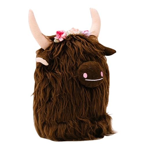 Alasum Yak-Puppe Kuh plüschtier Kuh Plüschtier Kuh Kinderkuscheltier Kuh Stoffkuh realistische Kuscheltiere ausgestopftes Kuhtier Plüschkuhpuppe Polyester Brown von Alasum