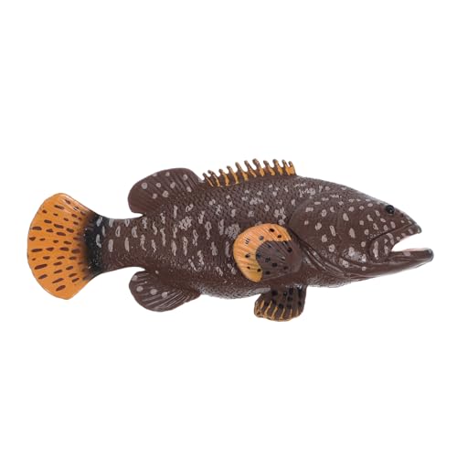 Alasum Zackenbarschmodell Meerestier Modell Simulation Fisch Modell Meerestiere Modell Aquarien realistische Fischmodelle Wasser kleine Fischfiguren Fischverzierung Plastik Dark Brown von Alasum