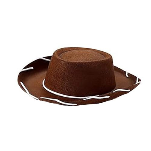 Alaurbeauty Verstellbarer Kinnriemen, Cowgirl-Hüte, Westernhut für Damen und Mädchen, Kostüm, Mottoparty (Dark Khaki, 32cm*27cm*12cm) von Alaurbeauty