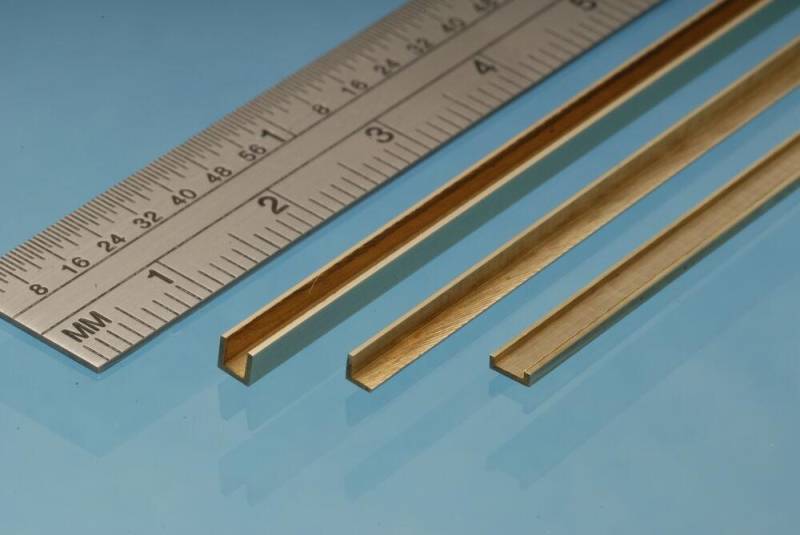 Brass C Channel 1 x 3.0 x 1 mm von Albion Alloys