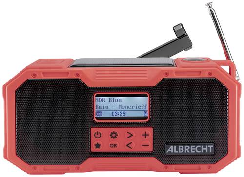 Albrecht DR 112 Outdoorradio DAB+, UKW Notfallradio, USB, Bluetooth® Akku-Ladefunktion, Handkurbel, von Albrecht