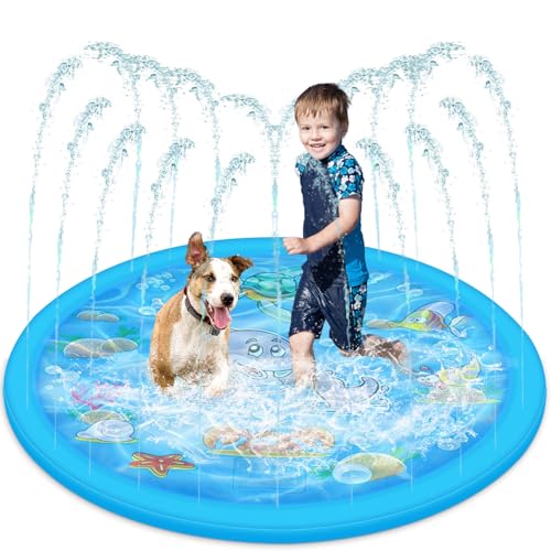 Splash Pad für Kinder, runder Sprinkler und Spritzwasser-Spielmatte, Hundeplanschbecken, Faltbarer Sommergarten, Outdoor-Sprinkler-Spielmatte, lustiger Hinterhofbrunnen für Kinder, Haustierpool Splash Pad für Kinder, runder Sprinkler und Spritzwasser-Spielmatte, Hundeplanschbecken, Faltbarer Sommergarten, Outdoor-Sprinkler-Spielmatte, lustiger Hinterhofbrunnen für Kinder, Haustierpool von Alederways