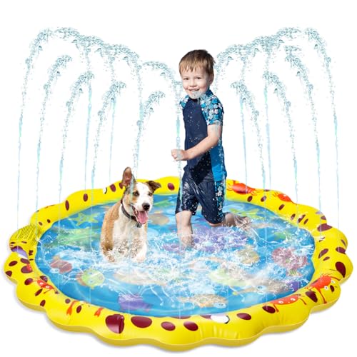 Splash Pad für Kinder, runder Sprinkler und Spritzwasser-Spielmatte, Hundeplanschbecken, Faltbarer Sommergarten, Outdoor-Sprinkler-Spielmatte, lustiger Hinterhofbrunnen für Kinder, Haustierpool Splash Pad für Kinder, runder Sprinkler und Spritzwasser-Spielmatte, Hundeplanschbecken, Faltbarer Sommergarten, Outdoor-Sprinkler-Spielmatte, lustiger Hinterhofbrunnen für Kinder, Haustierpool von Alederways