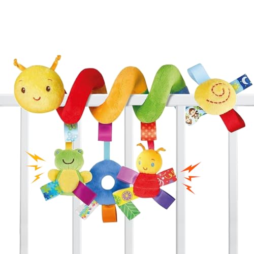 Aleevii Kinderwagen Spielzeug， Kinderbett Spiralspielzeug mit Musik，Bett Hängen Spielzeug，für Kleinkinder Jungen Mädchen ab 0 3 6 9 12 Monaten von Aleevii