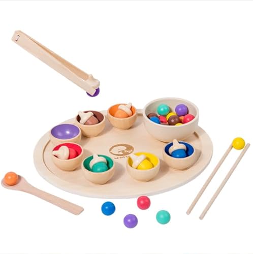 Aleevii Kleinkinder Montessori Spielzeug ab 1 Jahr, Pädagogisches Sinnesspielzeug, Holzspielzeug, Für kognitives Farbsortieren und -Zuordnen, Geschenk ab 2 3 4 5 Jahr Aleevii Kleinkinder Montessori Spielzeug ab 1 Jahr, Pädagogisches Sinnesspielzeug, Holzspielzeug, Für kognitives Farbsortieren und -Zuordnen, Geschenk ab 2 3 4 5 Jahr von Aleevii