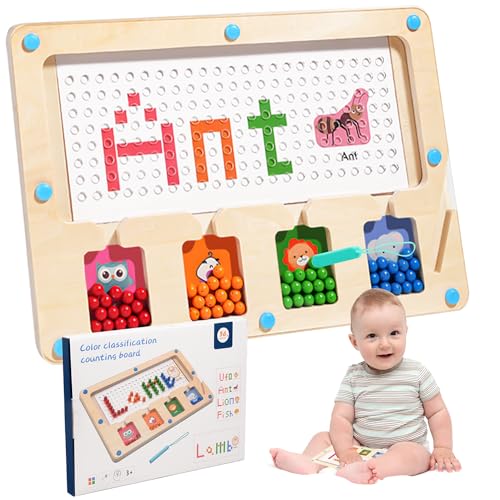 Aleevii Magnetspiel Labyrinth, Magnetspielzeug zum Buchstaben- und Rechtschreiblernen Labyrinth Spiel Kinder Spielzeug Montessori Motorikspielzeug aus Holz für Kinder ab 2 3 4 5 6 Jahre von Aleevii