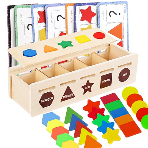 Aleevii Montessori Spielzeug, Montessori Spielzeug für Farben und Formen zu Erkennen Motorikspielzeug aus Holz Sortierspielzeug als Geschenk für Kinder ab 1 2 3 Jahre von Aleevii