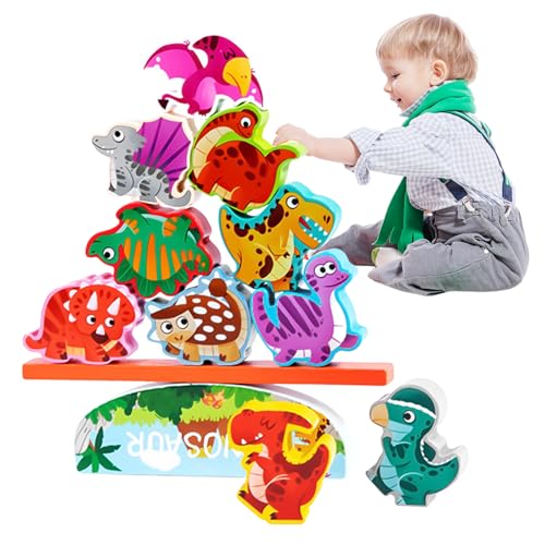 Aleevii Stapelspielzeug, Motorikspielzeug aus Holz Stapelsteine-Spiel Bauklötze Montessori Spielzeug ab 2 3 4 Jahre Dinosaurier Spielzeug für Kinder Aleevii Stapelspielzeug, Motorikspielzeug aus Holz Stapelsteine-Spiel Bauklötze Montessori Spielzeug ab 2 3 4 Jahre Dinosaurier Spielzeug für Kinder von Aleevii