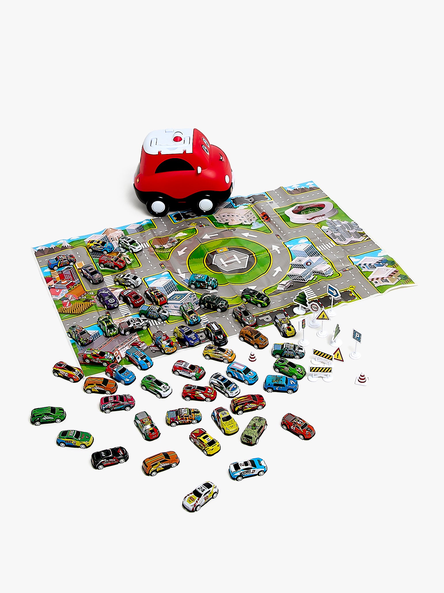 Alex's Garage Aufbewahrungsbehälter mit 50 Autos &  Accessoires von Alex's Garage