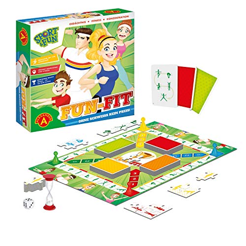 Alexander 2428 - Sport & Fun - Fun FIT, Brettspiel mit Sport Übungen, Aktivität Spiel für Körper und Fitness, Familienspiel für 2-4 Spieler, Gesellschaftsspiel für Erwachsene und Kinder ab 7 Jahre von A ALEXANDER