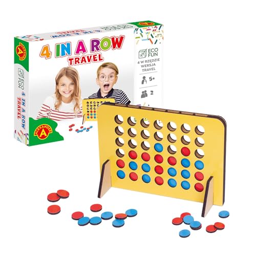 A ALEXANDER - 4 In a Row Travel - Reisespiel für Kinder - Brettspiel ab 5 Jahren, für 2 Spieler - Strategisches Spiel - Spiel aus Holz A ALEXANDER - 4 In a Row Travel - Reisespiel für Kinder - Brettspiel ab 5 Jahren, für 2 Spieler - Strategisches Spiel - Spiel aus Holz von A ALEXANDER