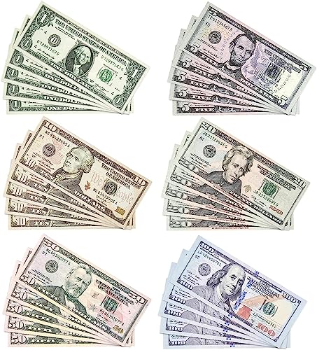 150 Stück Copy Money, Fake Geld, Prop Money, Spielgeld Kinder, Dollar Scheine, Enthält 1 $, 5 $, 10 $, 20 $, 50 $ Und 100 $, Perfekt für Kinder, Um Einen Falschen Spielen 150 Stück Copy Money, Fake Geld, Prop Money, Spielgeld Kinder, Dollar Scheine, Enthält 1 $, 5 $, 10 $, 20 $, 50 $ Und 100 $, Perfekt für Kinder, Um Einen Falschen Spielen von Alftek