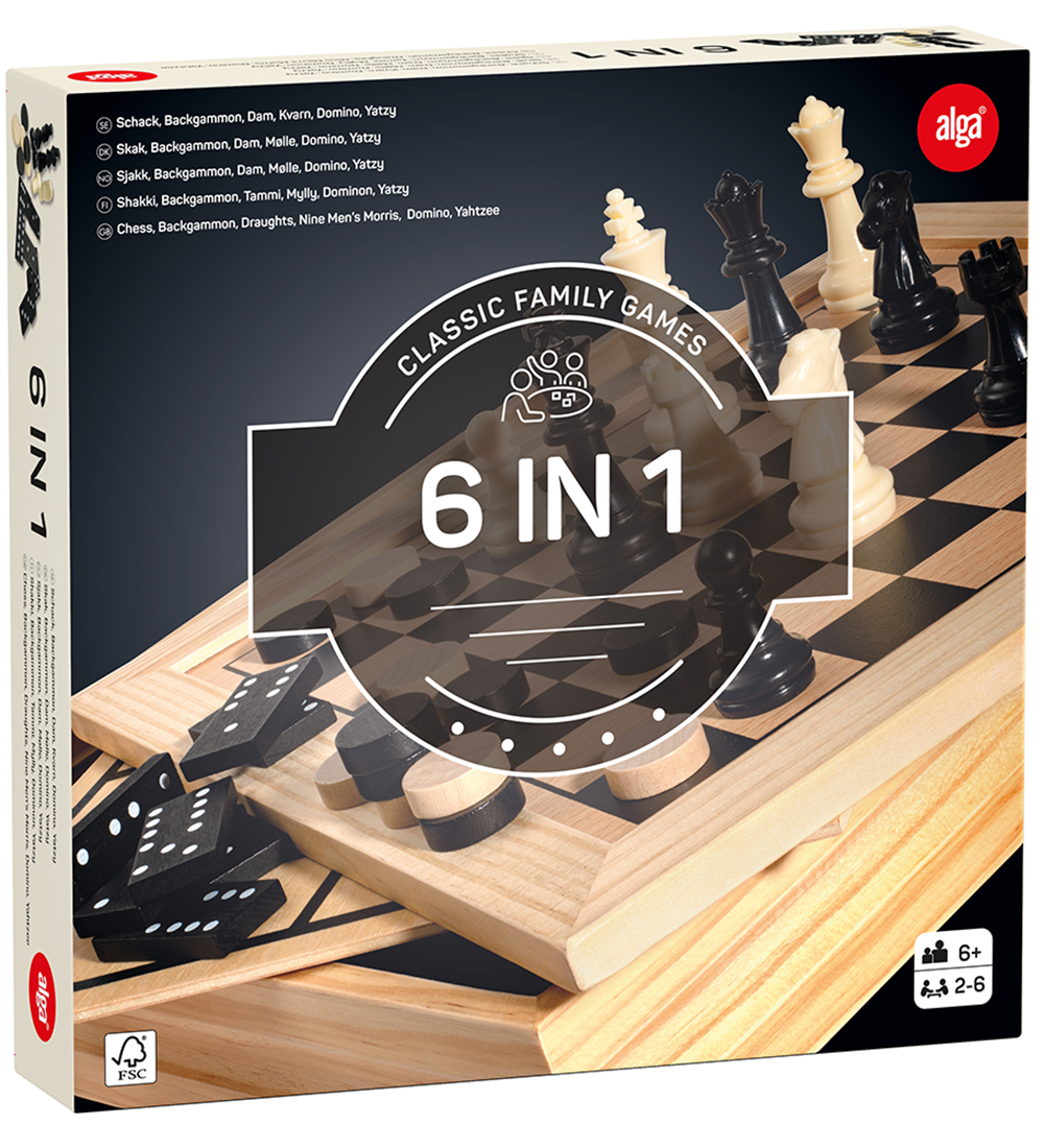 Alga Brettspiel - 6 in 1 - Alga - One Size - Brettspiele von Alga