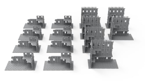 AliKids Modular Terrain Ruin for Wargame WH40K, Compatible with 10E GW & WTC, HIPS Plastic Injection Molding (Full-Table Set) von AliKids