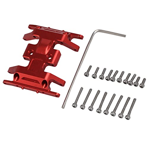 Aliaga Metal Center Gearbox Mount Base Skid Platte für 1/24 RC Crawler Car Axial SCX24 JLU C10 Deadbolt, Rot von Aliaga