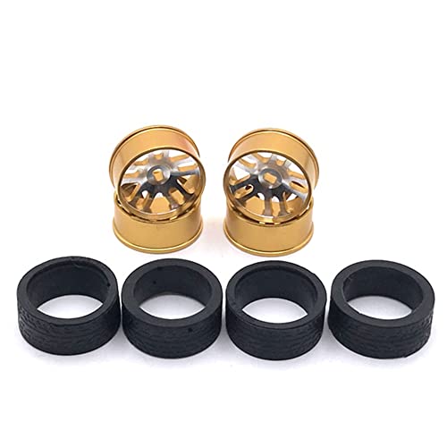 Aliaga Reifenset aus Gummi mit Metallfelge für 284131 K969 K989 P929 Mini-Z Mini-Q Mini-D IW04M 1/28 Teile RC Auto Upgrade, 3 von Aliaga