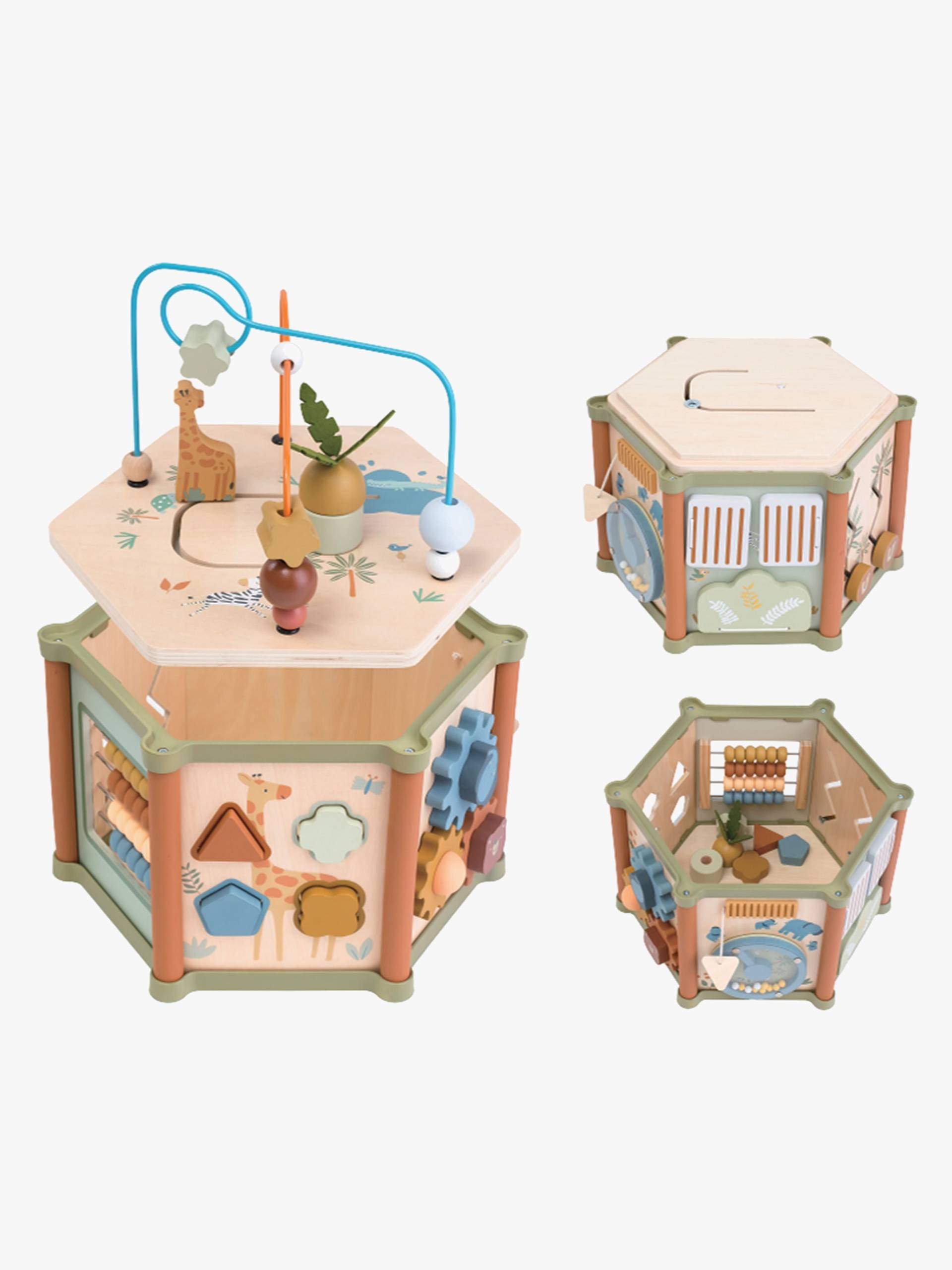 Alice &  Fox Aktivitätswürfel Hexagon Safari-Tier, Babyspielzeug von Alice & Fox