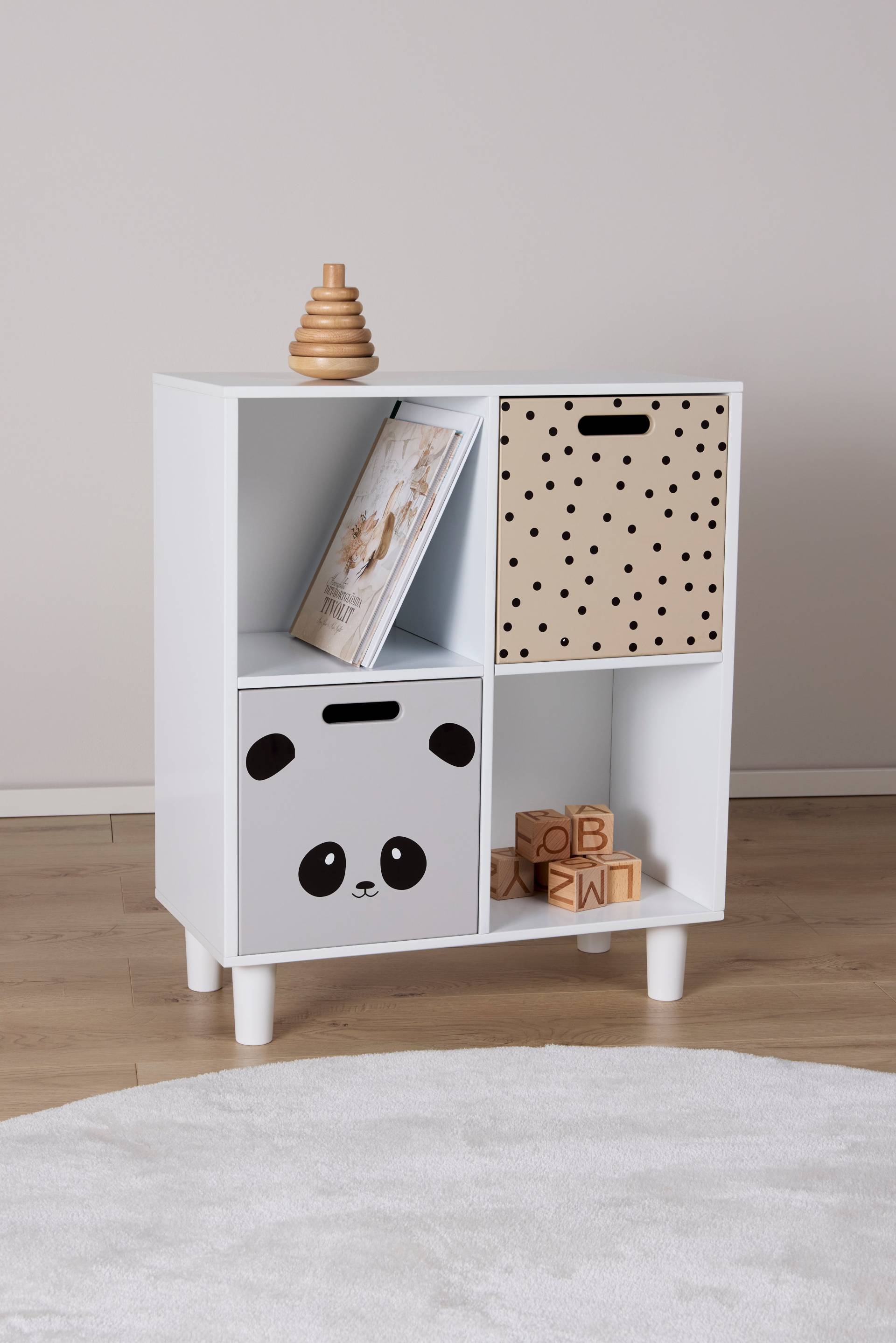Alice &  Fox DELTA Bücherregal mit Aufbewahrungsbox, Weiß, Bücherregal kinderzimmer, Kinder, Kids von Alice & Fox