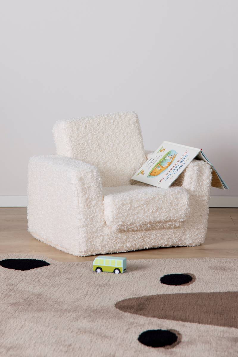 Alice &  Fox Cubbie Klappsessel, White Teddy, Kindersessel von Alice & Fox