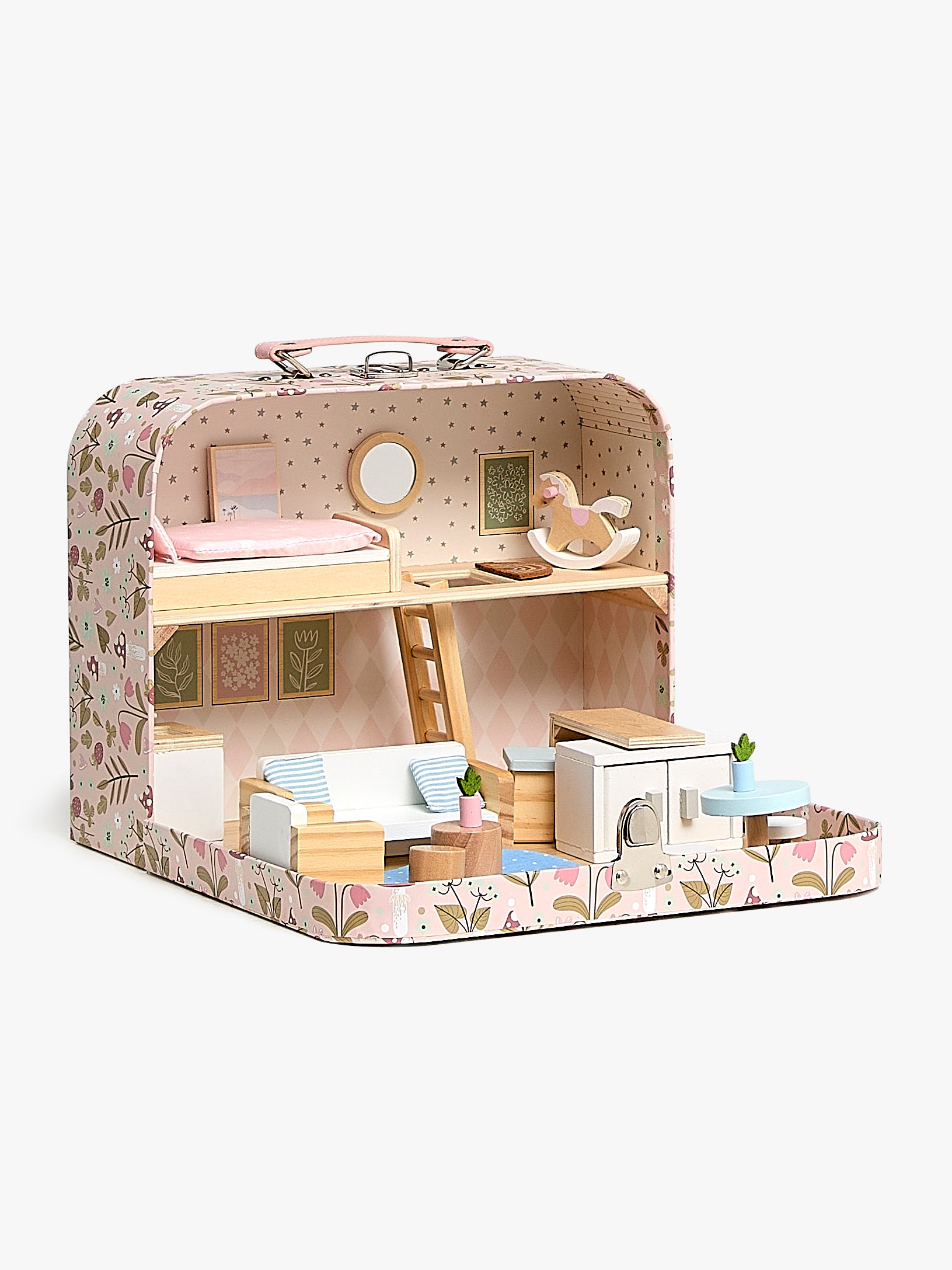 Alice & Fox Koffer Puppenhaus, Rosa/Blau, Holz Alice & Fox Koffer Puppenhaus, Rosa/Blau, Holz von Alice & Fox
