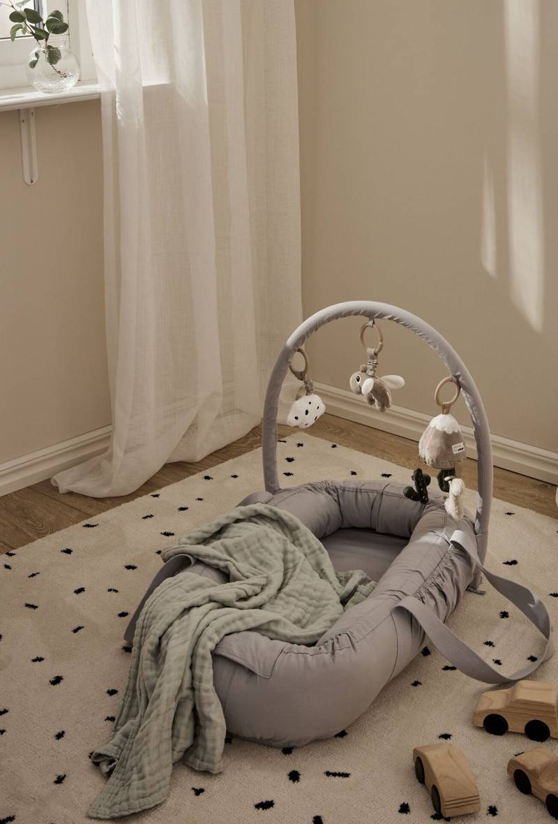 Alice &  Fox Babynest mit Griff, Hellgrau von Alice & Fox