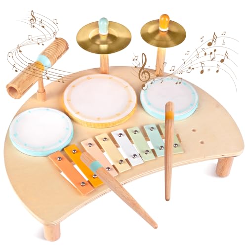 Kleinkind-Schlagzeugset für 1-jährige Jungen und Mädchen, Baby-Schlagzeug mit Xylophon für Kleinkinder von 1 bis 3 Jahren, Musikinstrumente,Geschenke für das Alter von 1, 2, 3+ Kleinkind-Schlagzeugset für 1-jährige Jungen und Mädchen, Baby-Schlagzeug mit Xylophon für Kleinkinder von 1 bis 3 Jahren, Musikinstrumente,Geschenke für das Alter von 1, 2, 3+ von Aliex