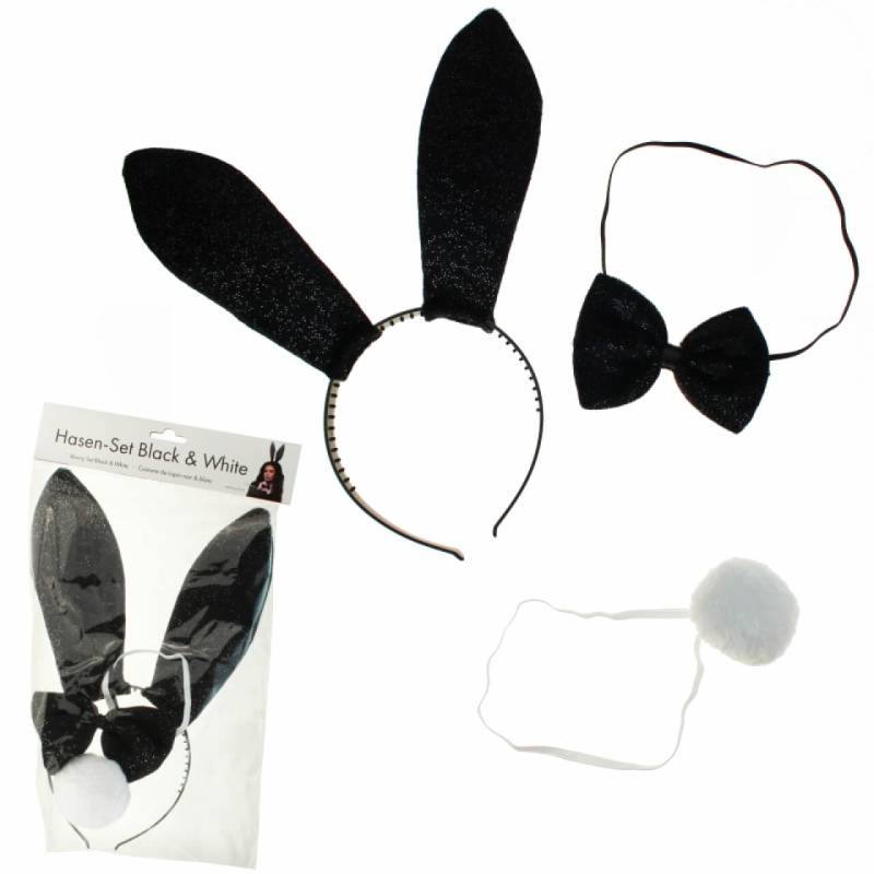 Hasen-Set 3 teilig, Bunny-Set, Faschingszubehör für Erwachsene von Aliki