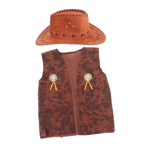 Alipis 1 Satz Cowboy Kostümset für Erwachsene Teiliges mit Braunem Cowboyhut und Jeansjacke für Partys und Festivals Komfortable Passform Auffälliges Design Langlebig und Strapazierfähig Alipis 1 Satz Cowboy Kostümset für Erwachsene Teiliges mit Braunem Cowboyhut und Jeansjacke für Partys und Festivals Komfortable Passform Auffälliges Design Langlebig und Strapazierfähig von Alipis