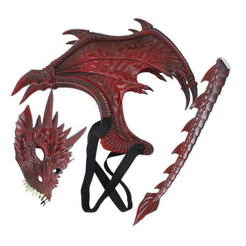 Alipis 1 Satz Drachenkostüm mit Maske und Flügeln Halloween Cosplay Outfit für Leichtes und Hautfreundliches Design für Partys und Karneval Alipis 1 Satz Drachenkostüm mit Maske und Flügeln Halloween Cosplay Outfit für Leichtes und Hautfreundliches Design für Partys und Karneval von Alipis