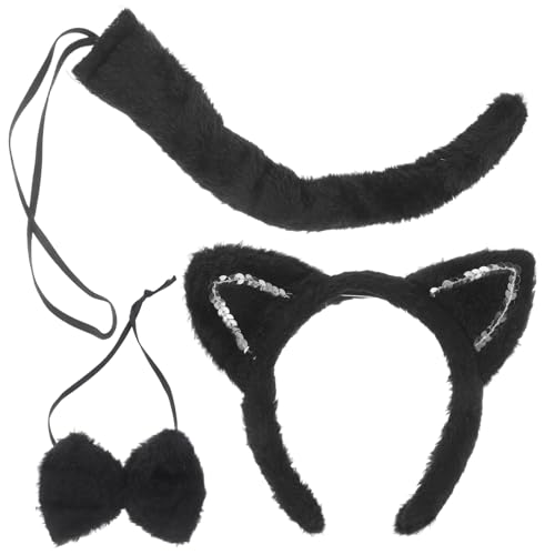 Alipis 1 Satz Katzenohren Stirnband Set mit Fuzzy und Fliege für Halloween Kostüm Vielseitig Kombinierbar Leicht und Tragbar Funkelnde Pailletten für Cosplay Events Alipis 1 Satz Katzenohren Stirnband Set mit Fuzzy und Fliege für Halloween Kostüm Vielseitig Kombinierbar Leicht und Tragbar Funkelnde Pailletten für Cosplay Events von Alipis
