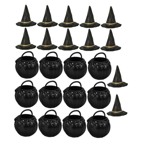 Alipis 1 Satz Mini Halloween Hexenhüte und Kessel Teiliges Dekorationsset für Puppenhaus und Party aus Robustem für Halloween Feiern und Kreative Bastelprojekte von Alipis